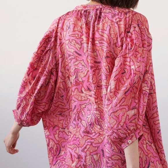 CHUFY My Aussie Days Ziggy Mini Dress Gunai Pink XS Cotton Silk Loose Fit GUC - Picture 2 of 16